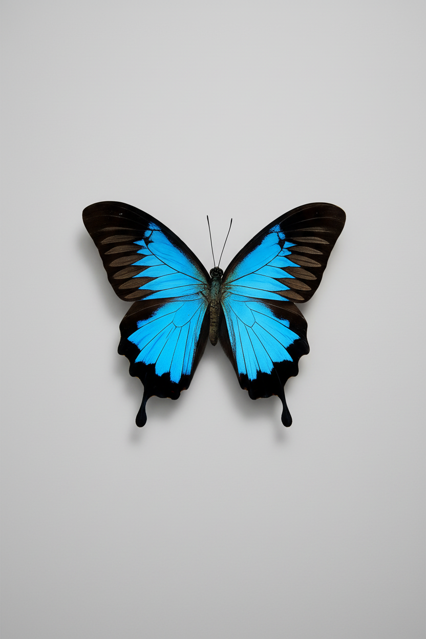 Unmounted Blue Ulysses (Papilio Ulysses) Specimen
